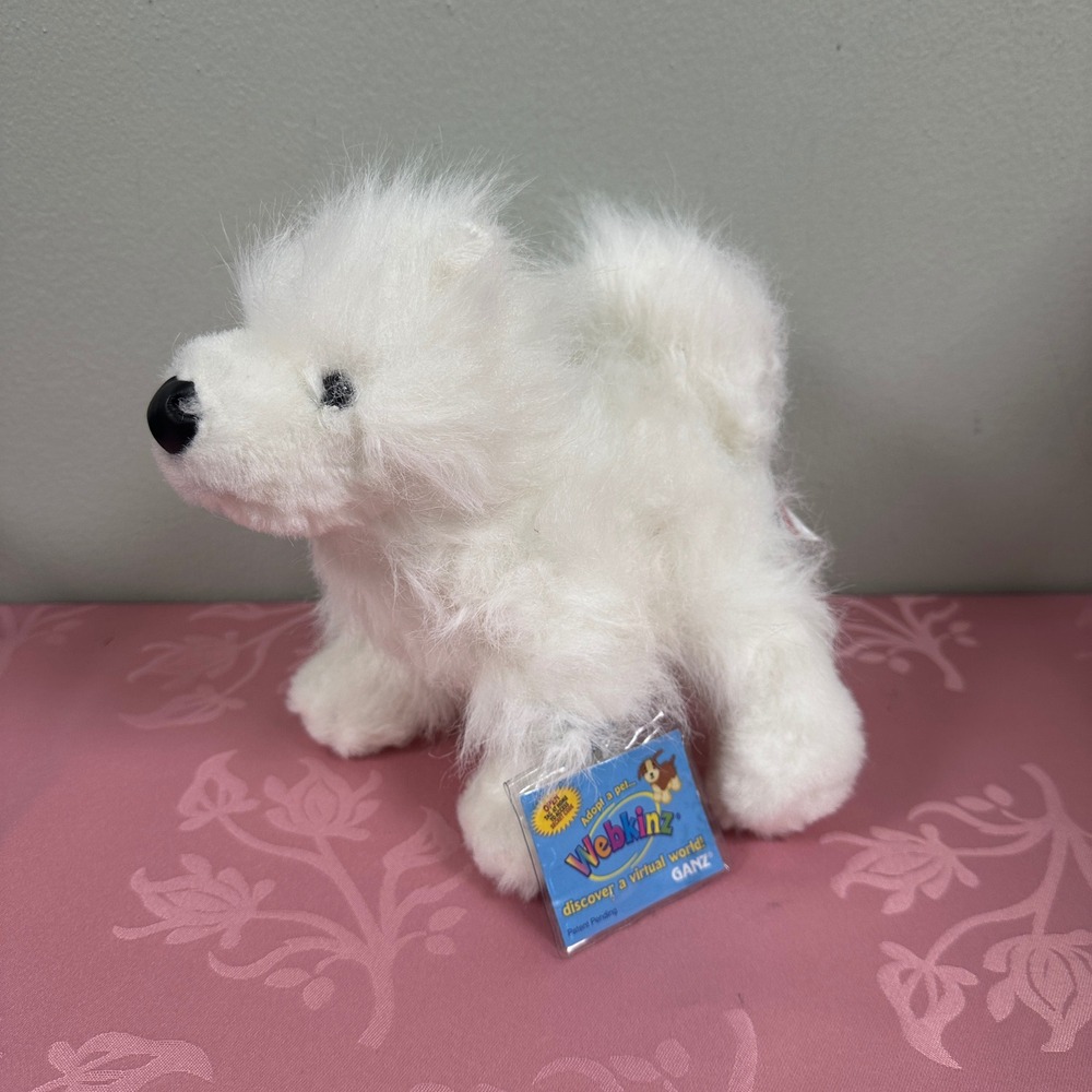Ganz Webkinz Samoyed White Dog Plush HM176 New With Sealed Code Tag